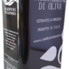 Latta da 3 litri di olio extravergine di oliva Oleificio Tulipano estratto a freddo, vista frontale in prospettiva.